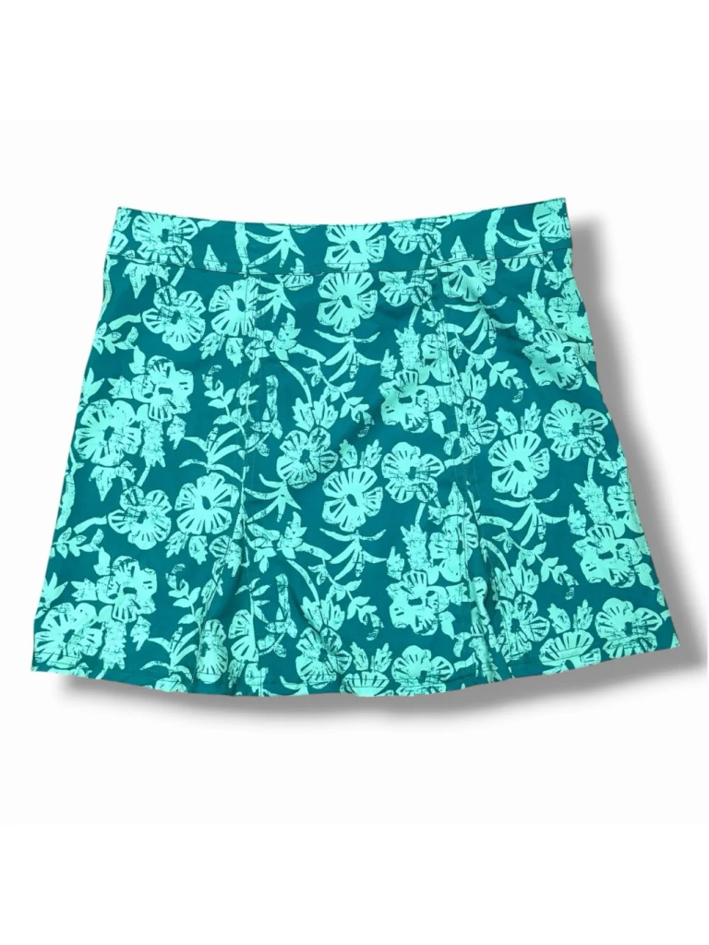 RipSkirt Hawaii Hibiscus Green Floral Wrap Skirt Cover Up Length 1 Mini Small
